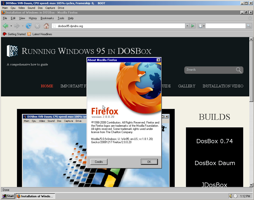 run windows 95 on dosbox
